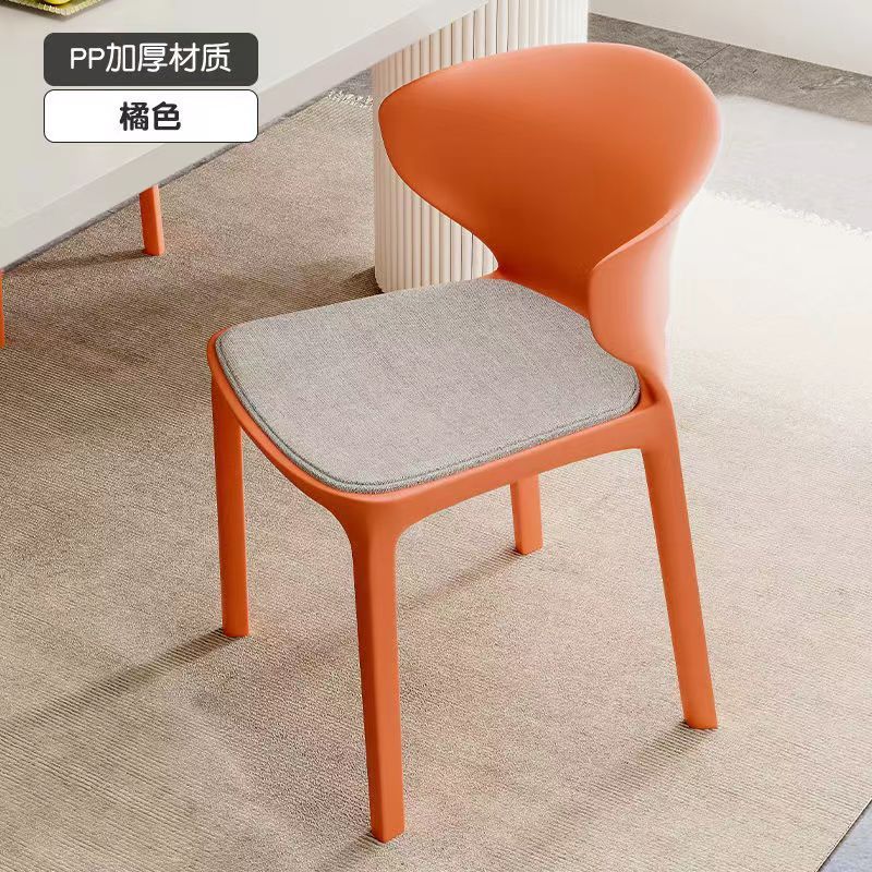 Modern minimalist dining chairs, household chairs, cow horn chairs, plastic chairs, leisure chairs, thickened adult backrest plastic chairs