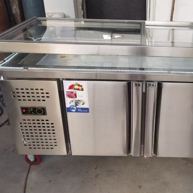 Seafood Ice Table Display Cabinet Refrigeration Refrigeration Commercial Fruit Picking Cabinet spray Refrigeration Display Cabinet Refrigerator Selection