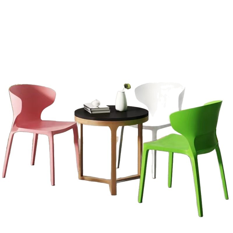 Modern minimalist dining chairs, household chairs, cow horn chairs, plastic chairs, leisure chairs, thickened adult backrest plastic chairs