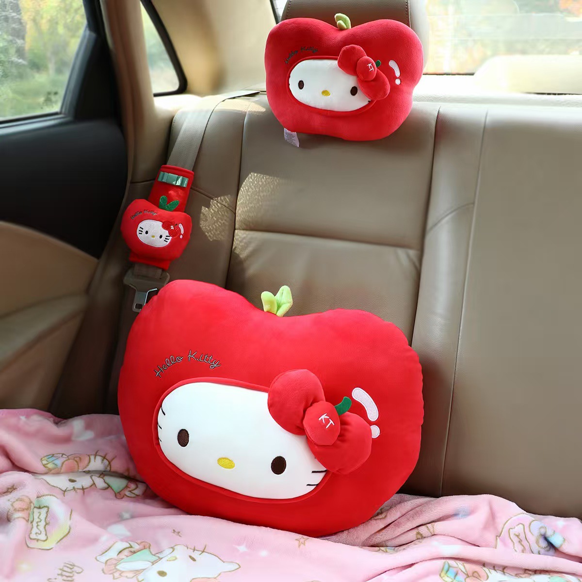 Hello kitty, японская милая подушка для шеи, с защитой шеи