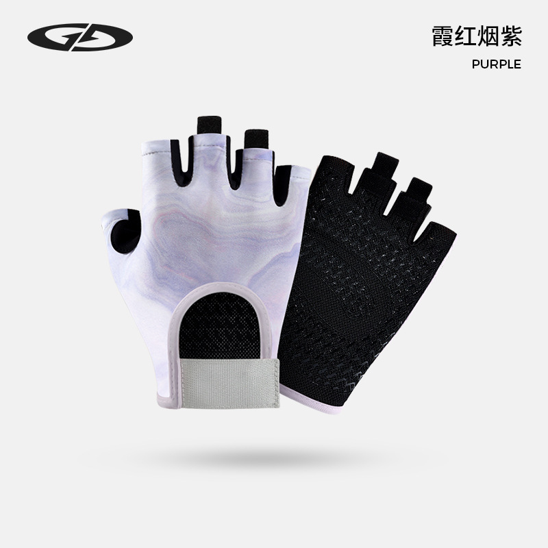 Outdoor cycling gloves, women's yoga training, cycling equipment, anti slip silicone shock absorption, fitness half finger gloves, men's