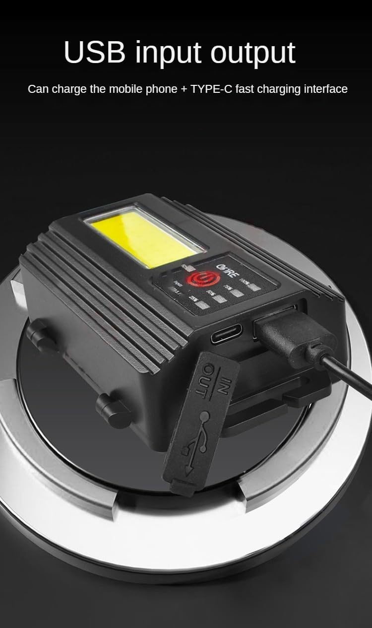 New cross-border white laser headlights with long-range LED rechargeable outdoor patrol zoom headlights