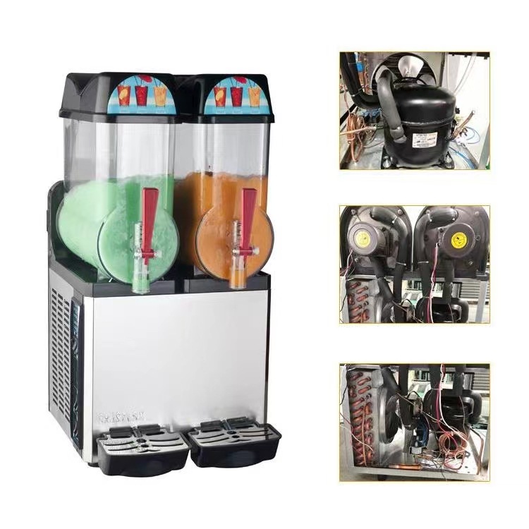 Hot selling self-service restaurant snow melting machine, fully automatic beverage machine, double cylinder and three cylinder snow mud machine, smoothie and juice cold drink machine