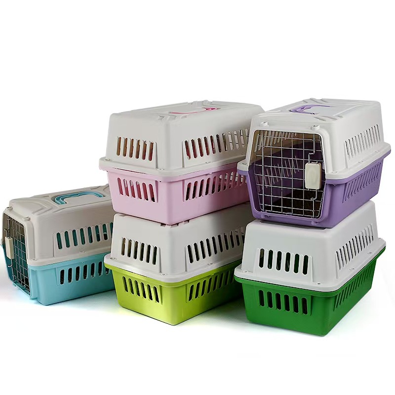 Cat Special Aviation Box Cat Cage Portable Pet Cheepate Careout Car Dog Cage Portable Plastic Plateed Box Wholesale