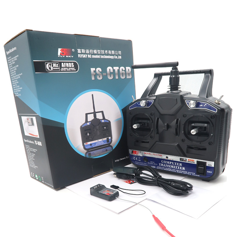 FLYSKY FS-CT6B remote control with receiver R6B helicopter fixed wing glider multi axis 6-channel
