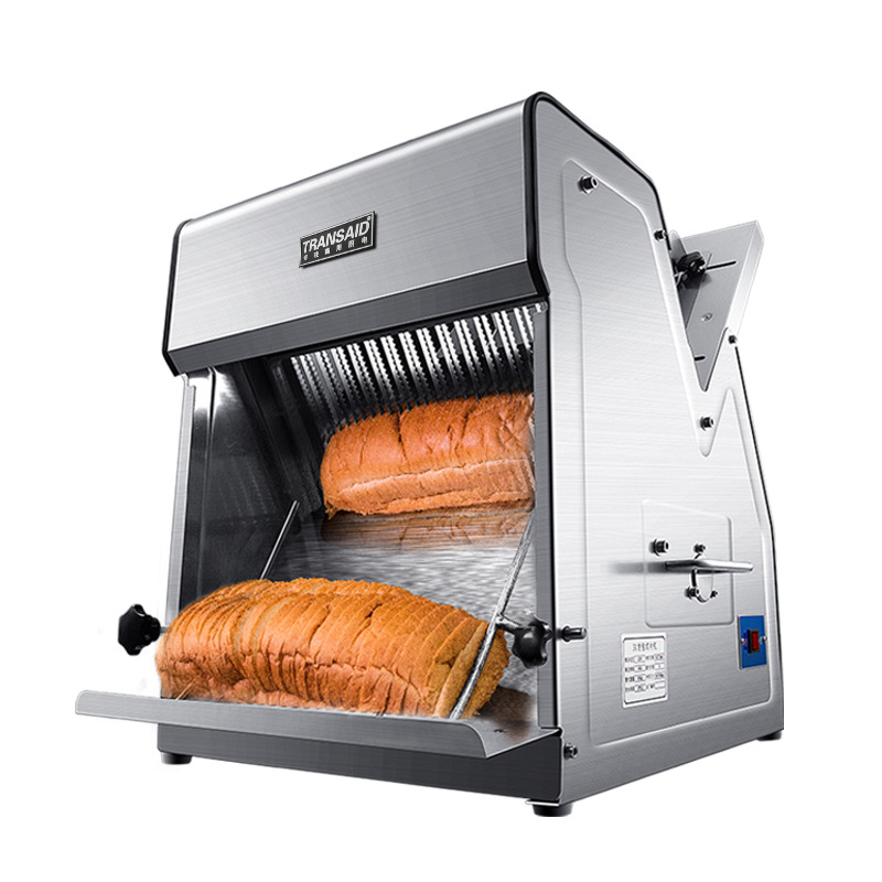 CE certified toast slicer, stainless steel bread slicer, square bread slicing machine, fully automatic export baking bread slicing machine