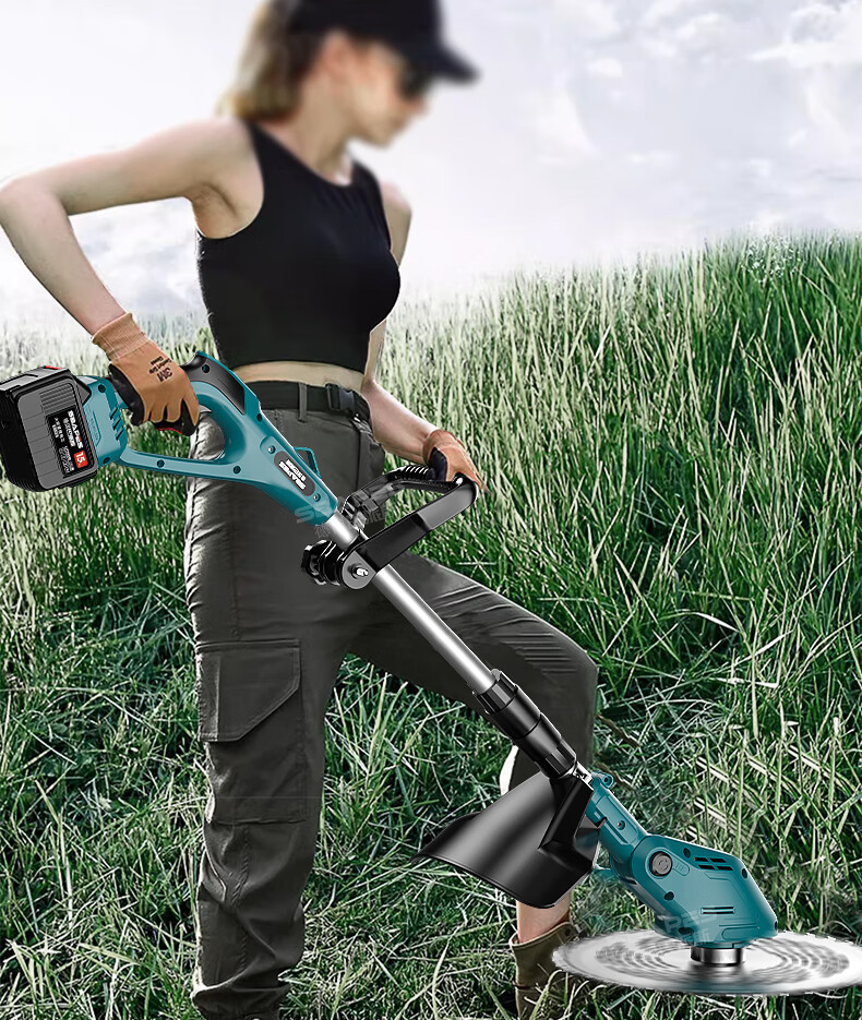 Rechargeable electric lawn mower, lawn mower, household lithium electric weeding machine, handheld wheat harvester