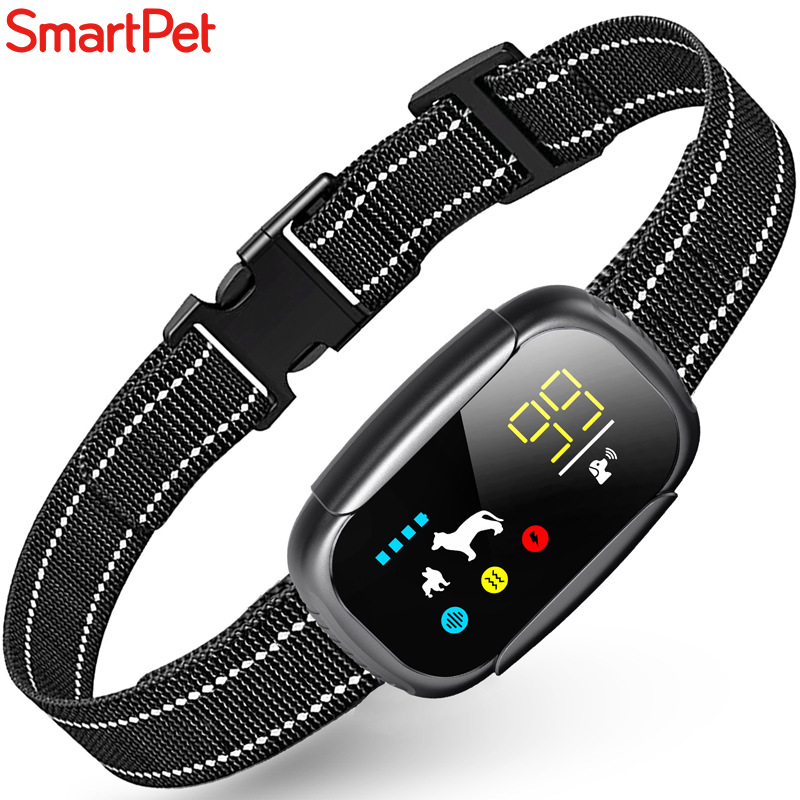 Новый цвет экрана Smartpet Bark Зарядка модель Регулируемая интеллектуальная автоматическая собачья лай для домашних животных воротнич