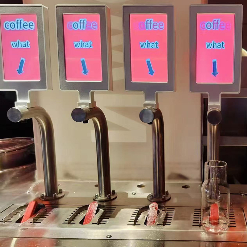 L-type pre mixed coffee machine, cold brewed coffee, sparkling water making equipment, milk pre mixed juice beverage self-service machine