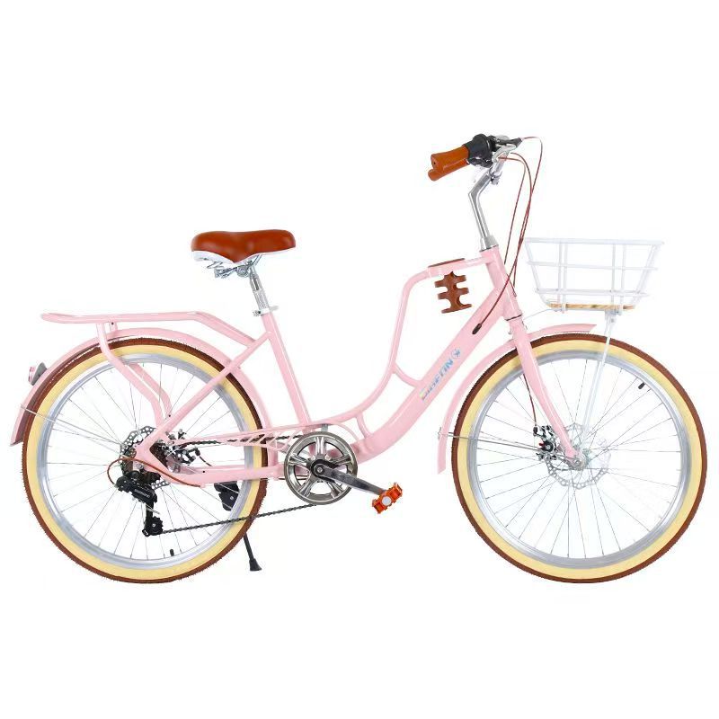 Retro city bike 24 inch 26 inch adult male and female commuting disc brake variable speed student coffee style lightweight bike