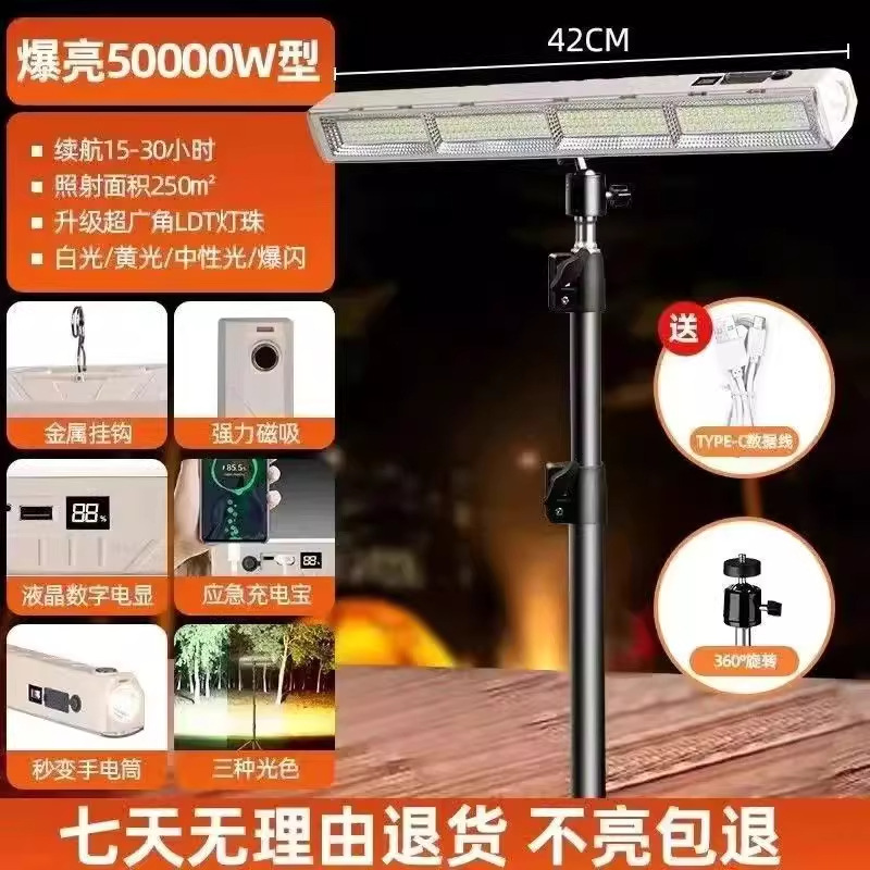 户外led露营灯野营灯照明灯防水应急灯超亮长续航手机充电多功能