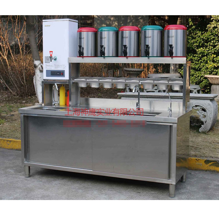 Manufacturer produces commercial stainless steel workbench, milk tea coffee shop specific operation table, water bar counter equipment