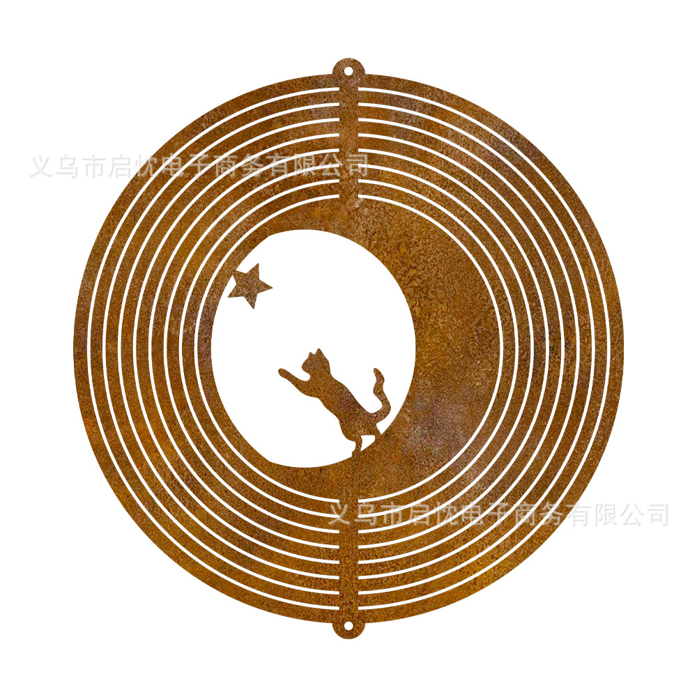 Factory direct sales supply Amazon independent station rusty metal wind chimes 3D heart wind chimes garden outdoor decoration
