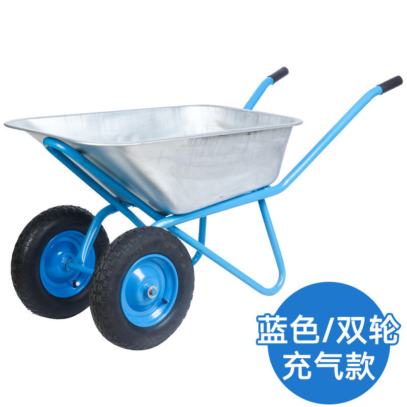 农场实用蔬菜推拉车小推车独轮农村工地车户外耐磨单轮劳动双轮款