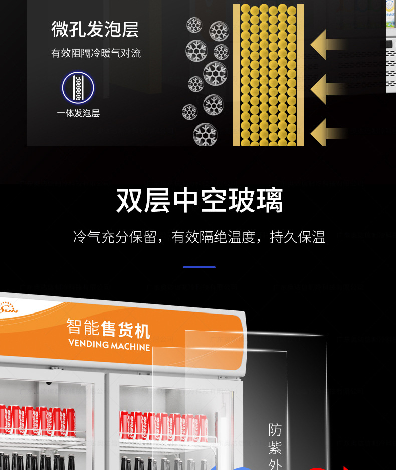 奥达信商用自助扫码智能售货机冷藏饮料售卖机冰箱立式自动售货机