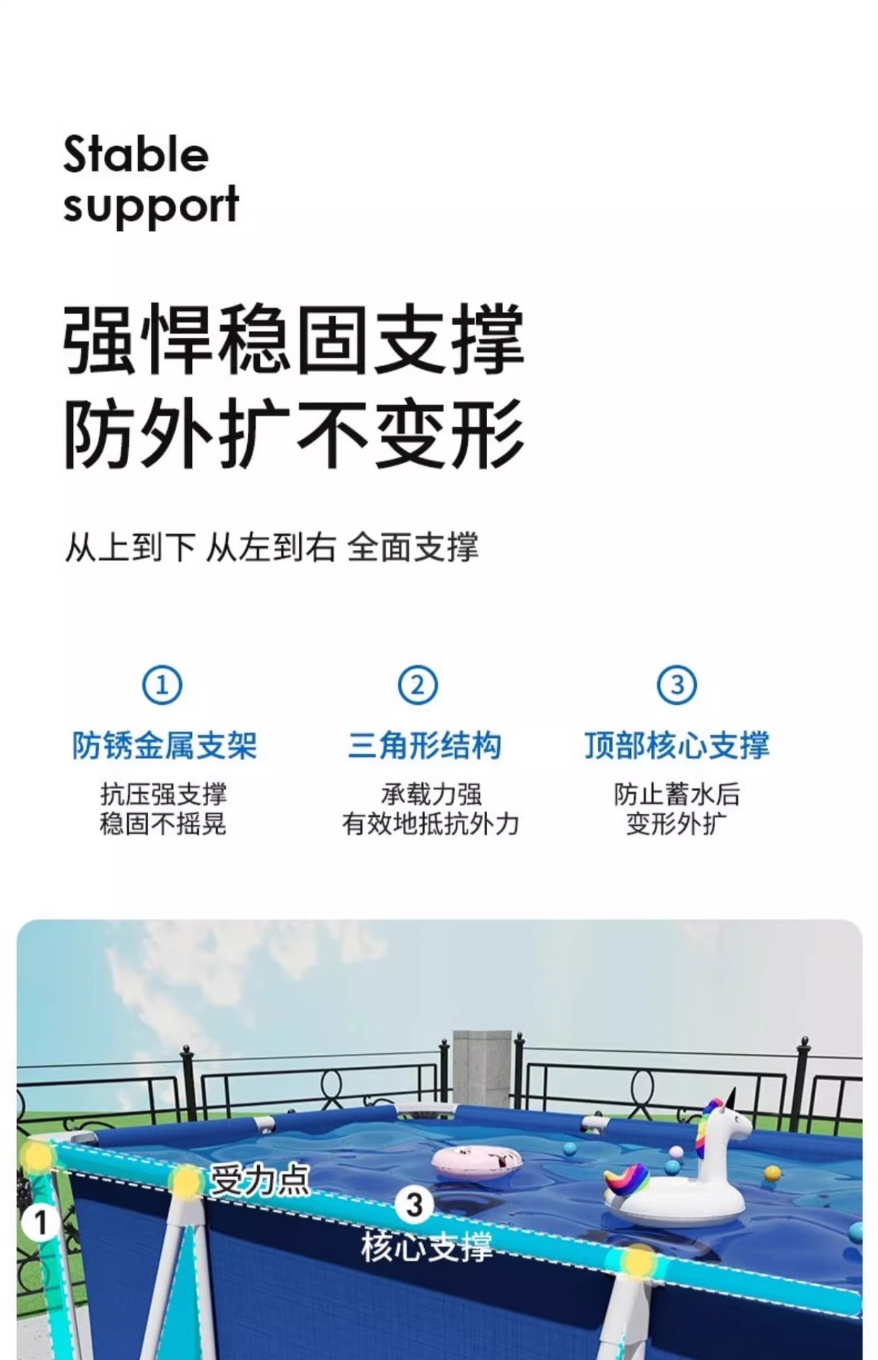 Bestway Bracket Swimming Pool Home Children's Non Inflatable Swimming Pool Home Folding Fish Pool Outdoor Pool Bracket