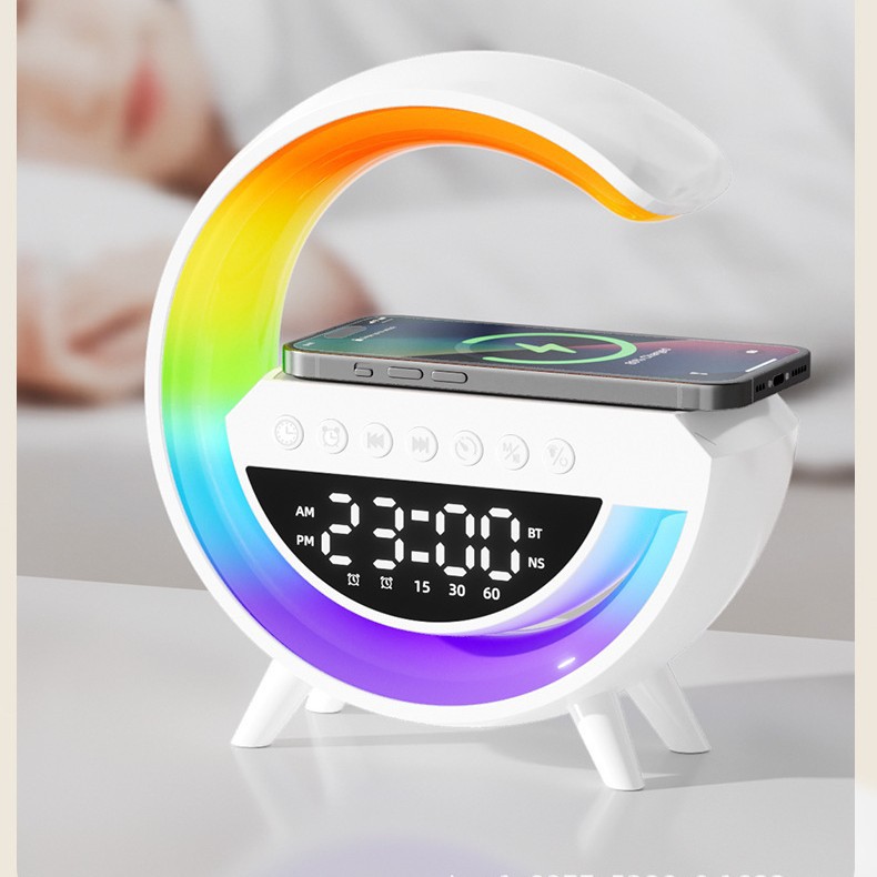 Многофункциональная беспроводная колонка-часы G63 с RGB-подсветкой