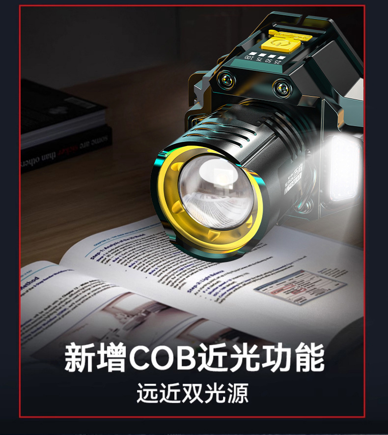 DaKe cross-border ultra bright light night fishing induction mine USB charging emergency intelligent head mounted outdoor lighting