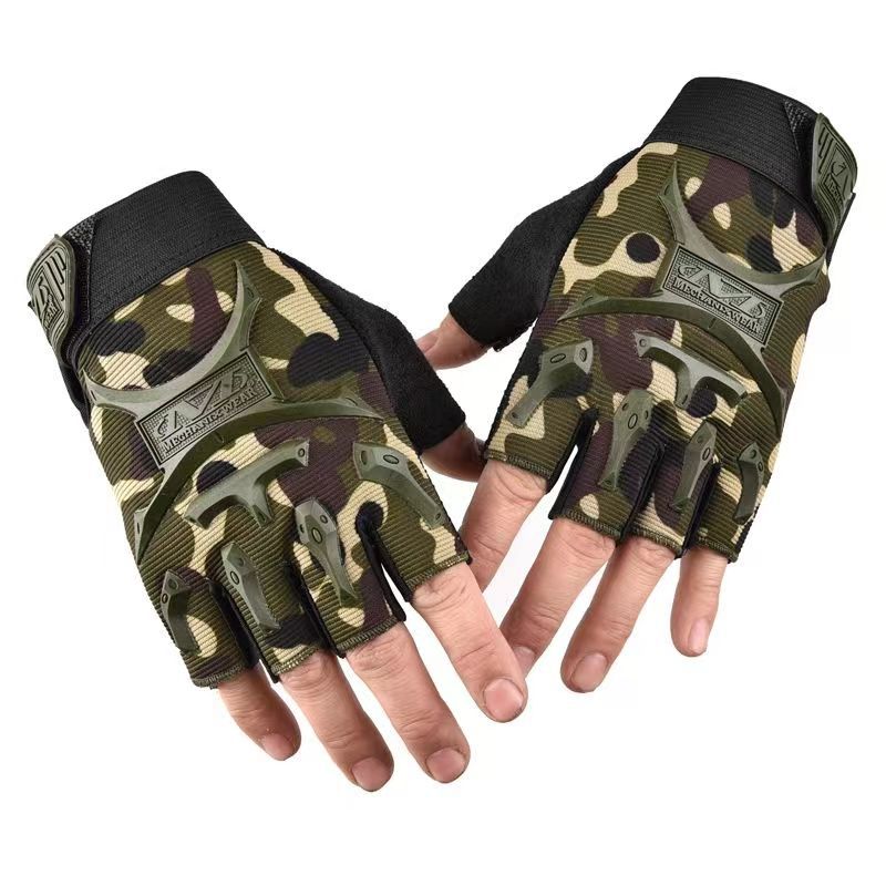 Seal printed adhesive half finger gloves tactical outdoor sports cycling anti slip fitness protection bicycle special forces