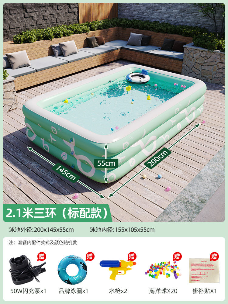 Children's inflatable swimming pool, large outdoor inflatable swimming pool, inflatable slide pool, baby play pool