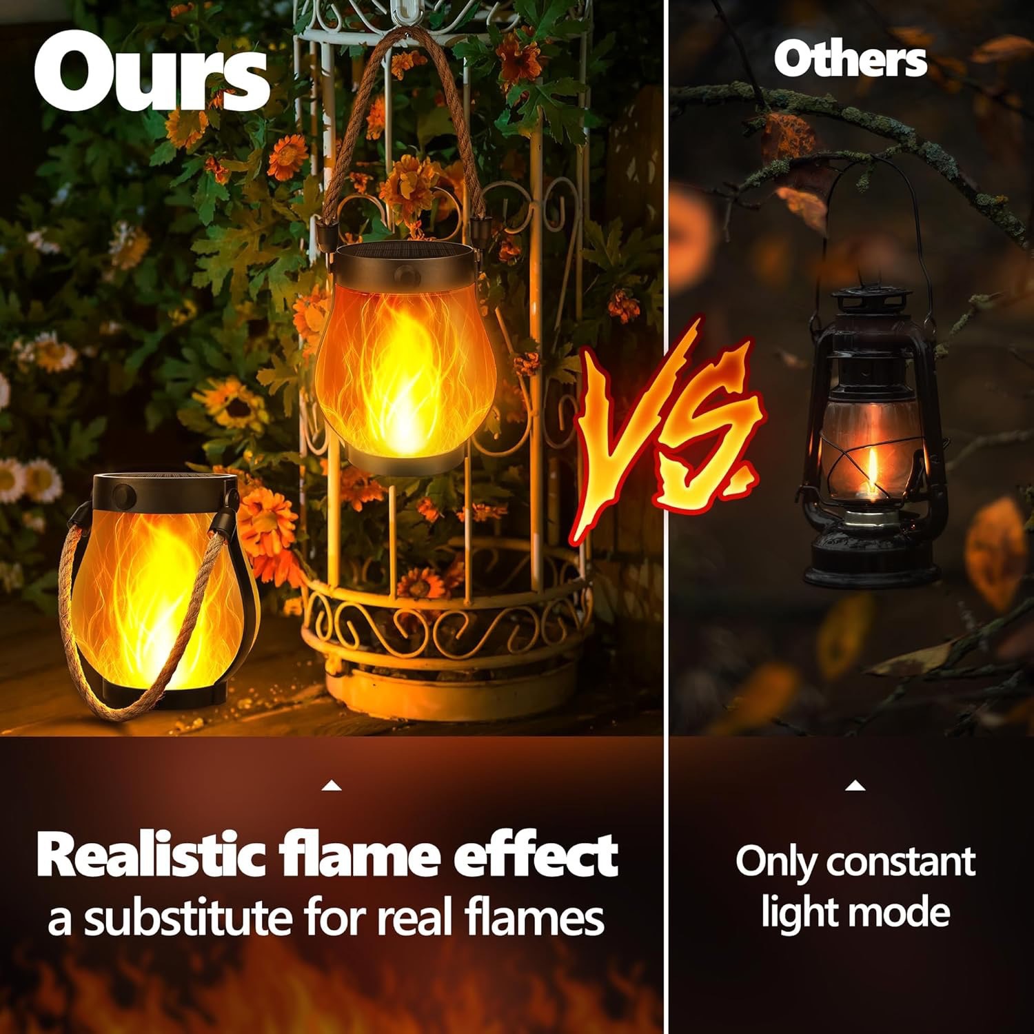 Cross border solar flame lamp hemp rope lantern courtyard garden decoration Mason lamp solar USB courtyard lamp