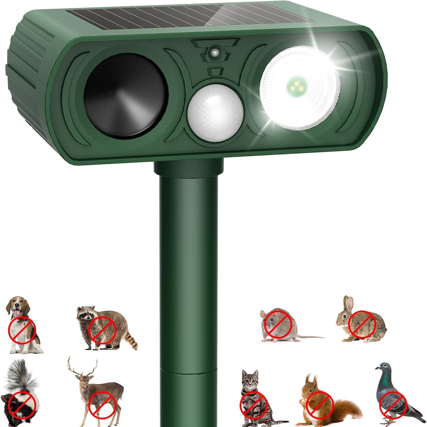 户外太阳能超声波动物驱赶器驱鼠器驱鸟器驱狗器驱兔驱鹿器跨境