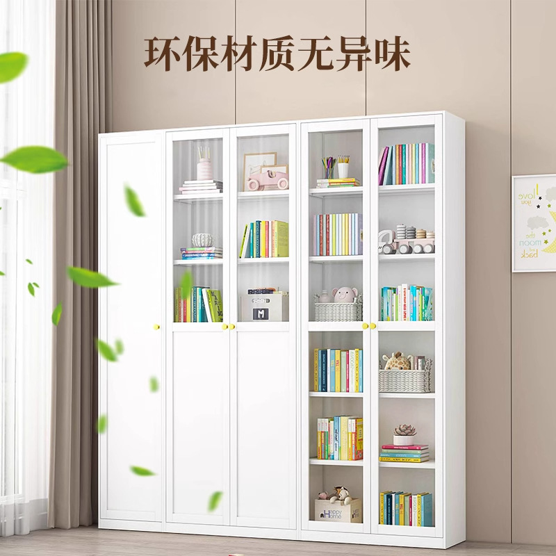 Steel wrought iron bookshelf, dustproof glass door storage cabinet, iron sheet office file cabinet, data display and storage cabinet
