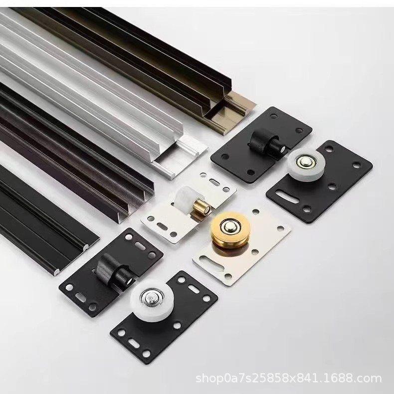 Wardrobes, cabinets, sliding doors, sliding doors, tracks, wooden doors, sliding rails, thick upper and lower rails, sliding rails, pulleys, soundproof accessories
