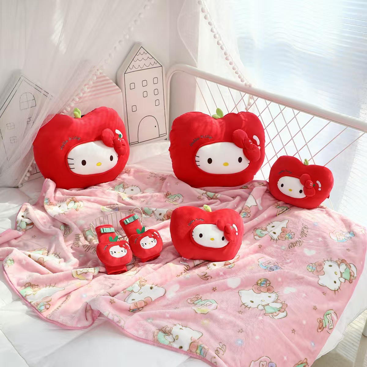 Hello kitty, японская милая подушка для шеи, с защитой шеи