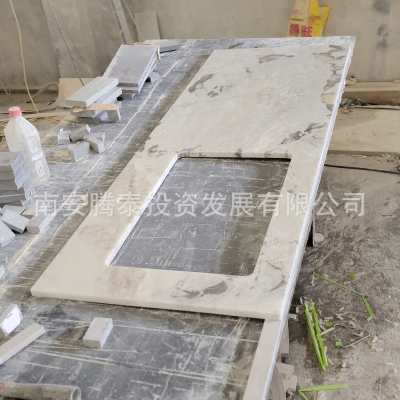 Customized natural Fanti white luxury stone washbasin countertop, marble countertop panel, stone, whole house customization