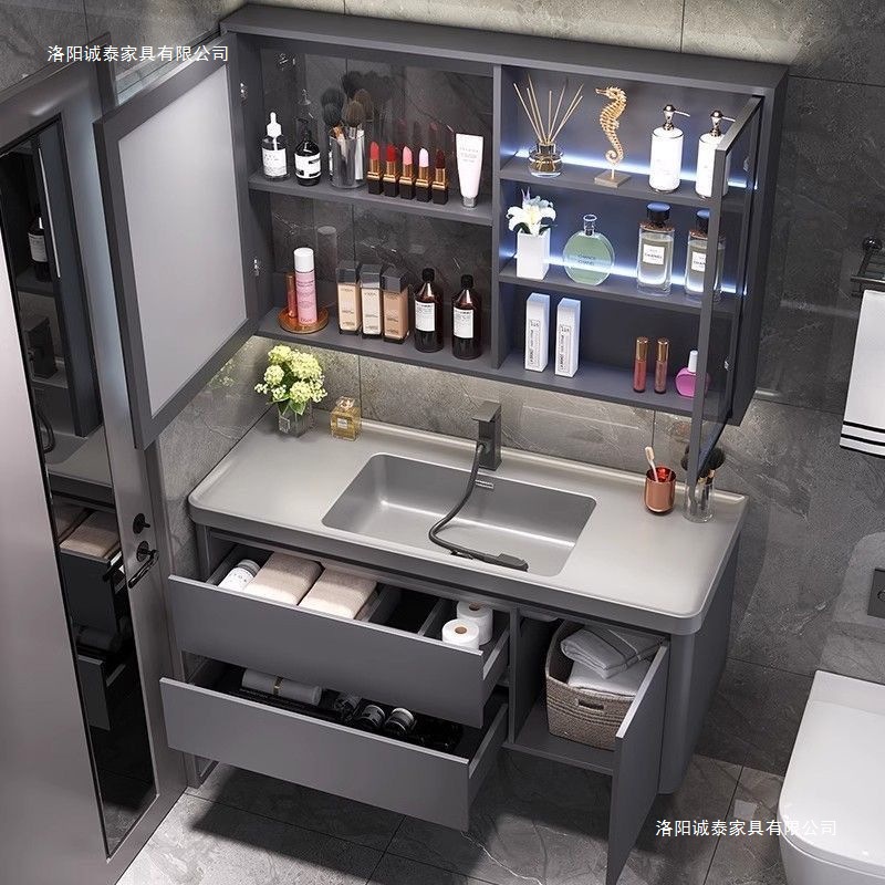 Light luxury washbasin, rock integrated basin, bathroom cabinet, ceramic integrated basin, minimalist washbasin cabinet, combination bathroom cabinet
