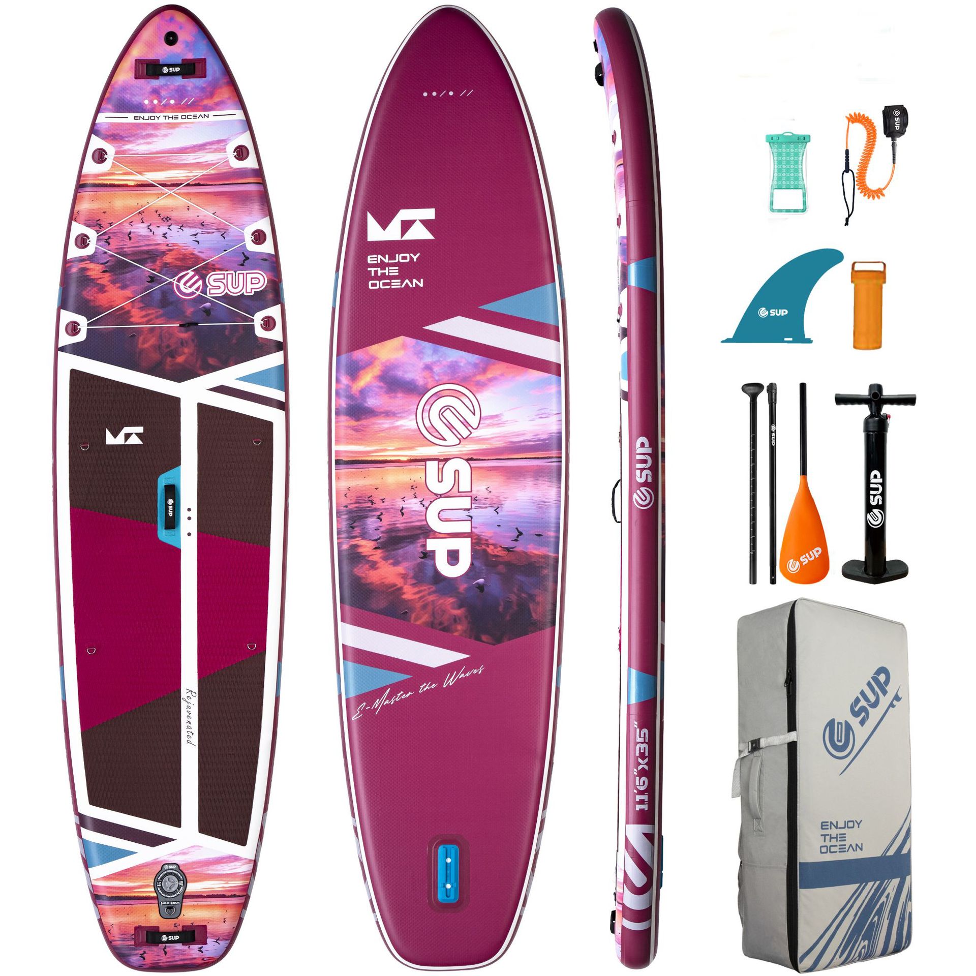 ESUP户外便携充气桨板加厚新款冲浪站立桨板 paddle board