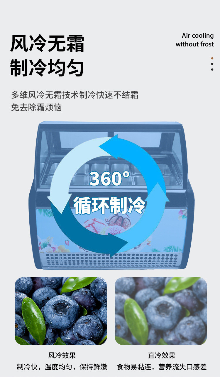 Ice cream freezer display cabinet, ice cream freezer, quick freezing cabinet, refrigerated desserts, fresh-keeping popsicles, ice cream bars, refrigeration equipment