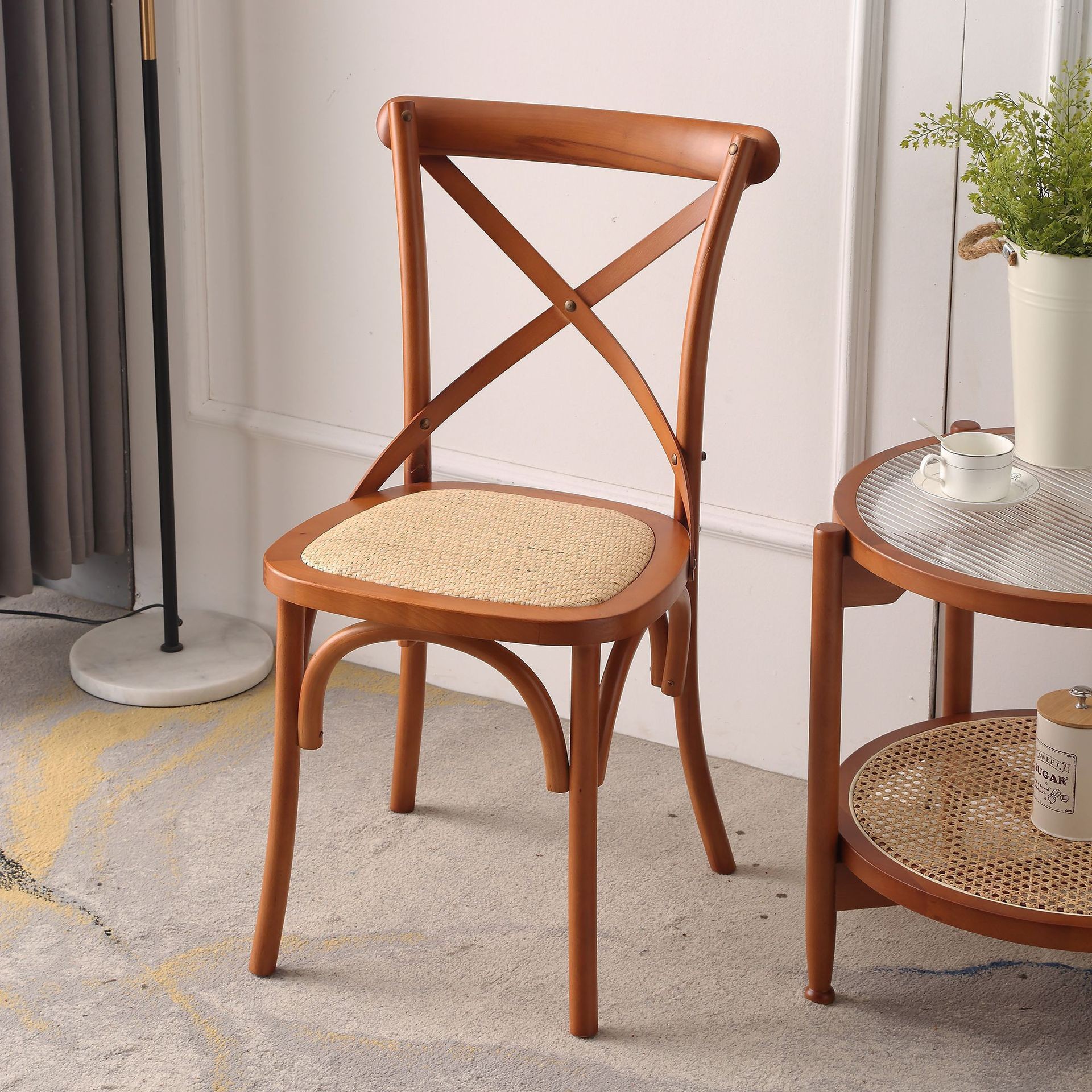 Foreign trade solid wood household chairs, conference negotiations, tables and chairs, retro wedding homestays, internet celebrities, back fork dining chairs, high back chairs
