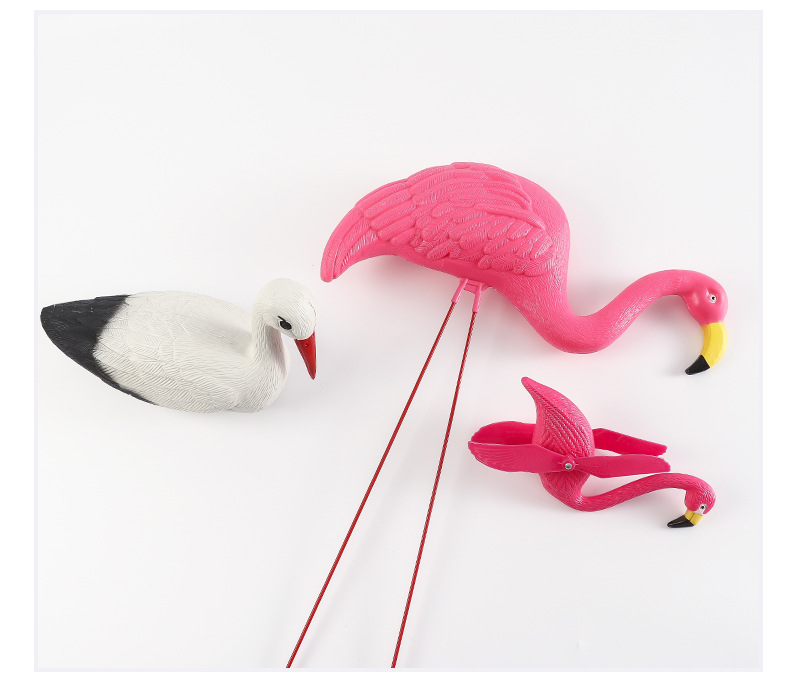 Cross border simulation flamingo combination courtyard garden decoration, small white crane outdoor lawn, wedding scenery, animal bait