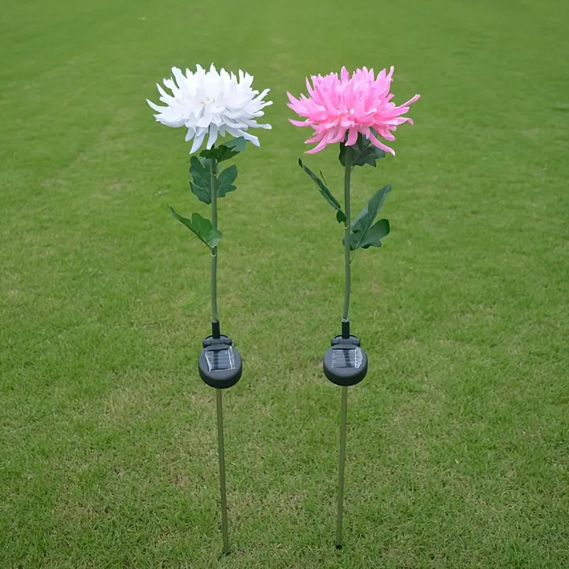 Solar simulation chrysanthemum automatic sensing single head decoration courtyard garden wedding props silk atmosphere lamp