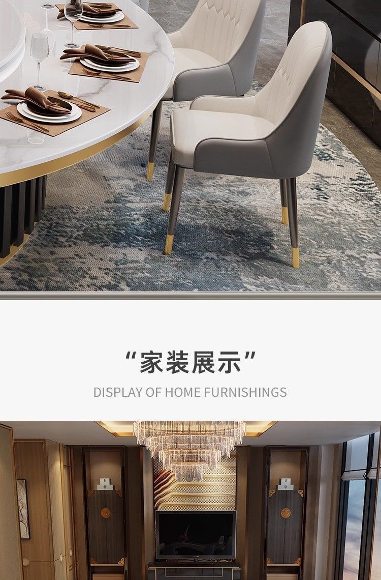 Light luxury hotel rock slab electric dining table, round table with turntable, restaurant commercial induction cooker, dining table for 30 people, dining together