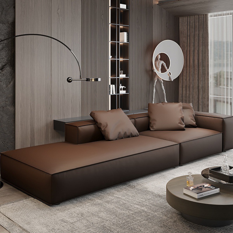 Диван L-образный Mingboying из натуральной воловьей кожи