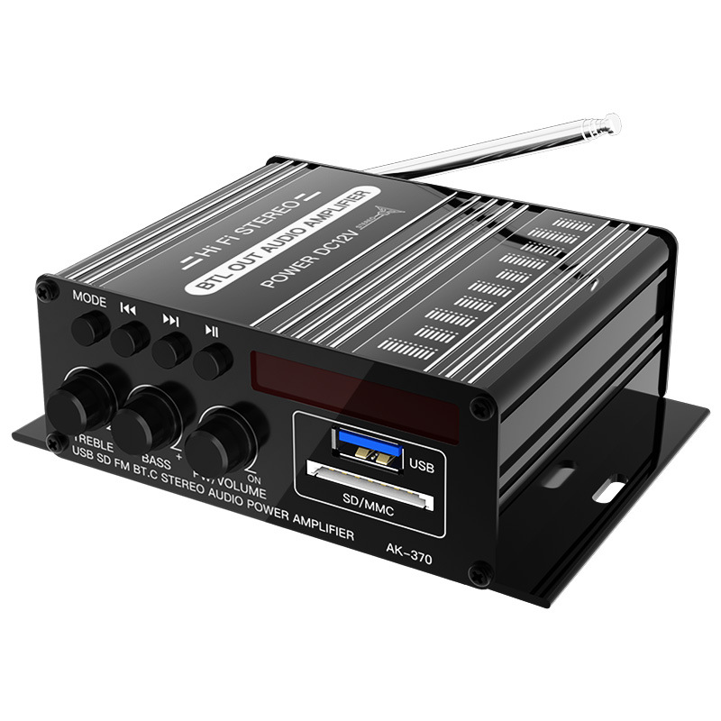 Автомобильный HiFi усилитель Mini 370BT с Bluetooth и FM-радио