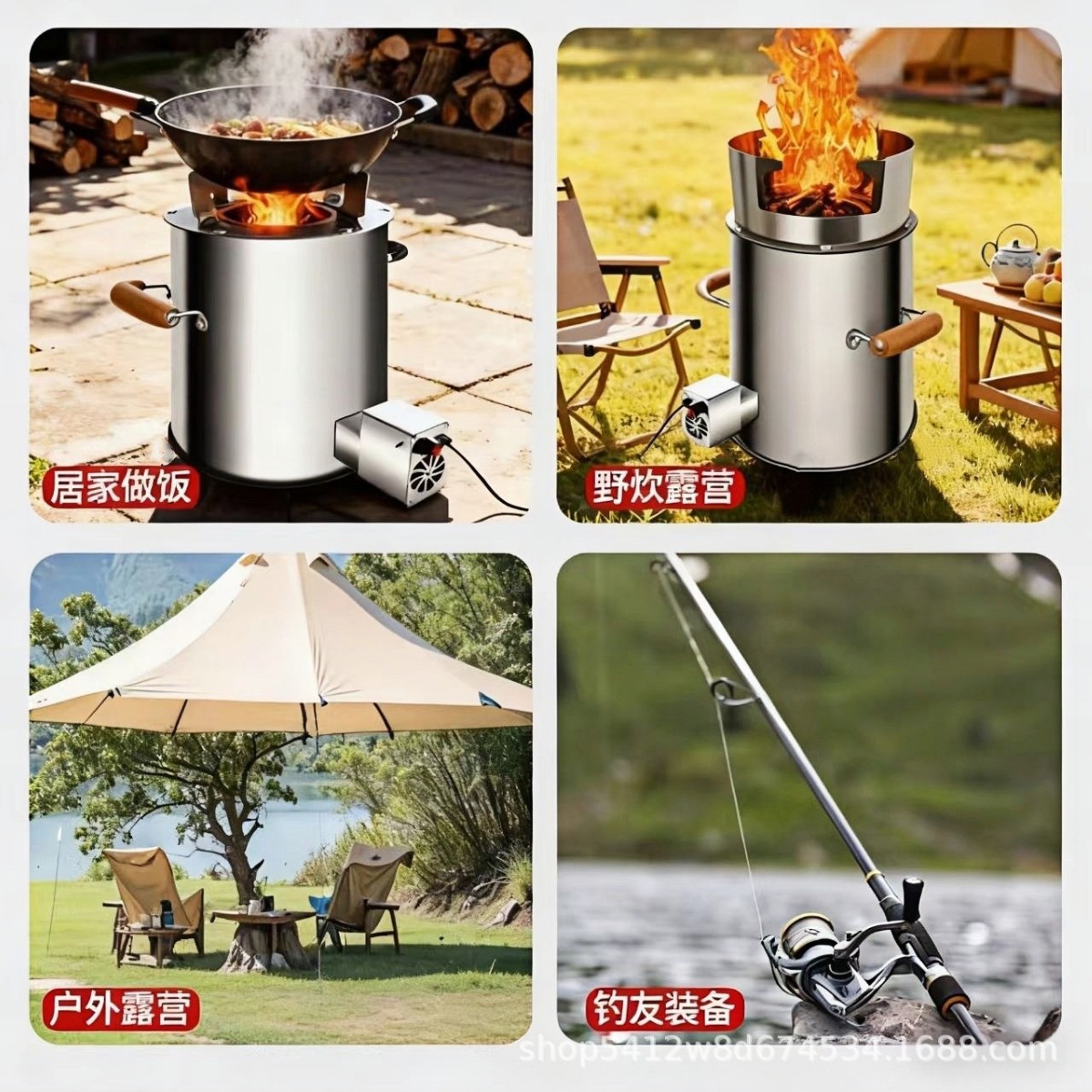 Outdoor Wood Stove Stove Outdoor Smoke free Rural Household Wood burning Mobile Portable New Gasification Stove Picnic