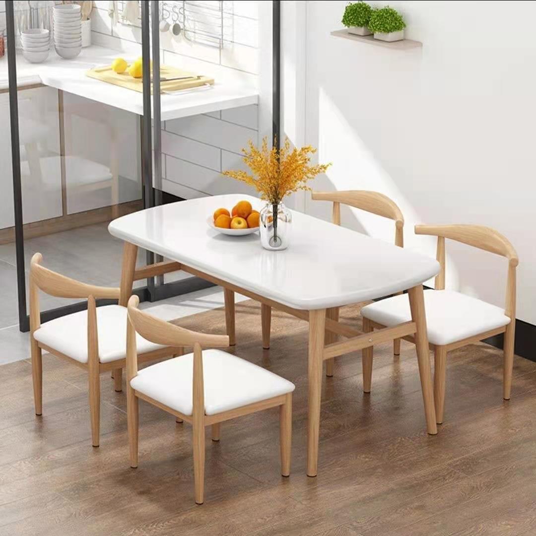 Nordic dining table and chair combination, modern and simple small apartment, 4-person 6-person dining, economical household rectangular table and chair