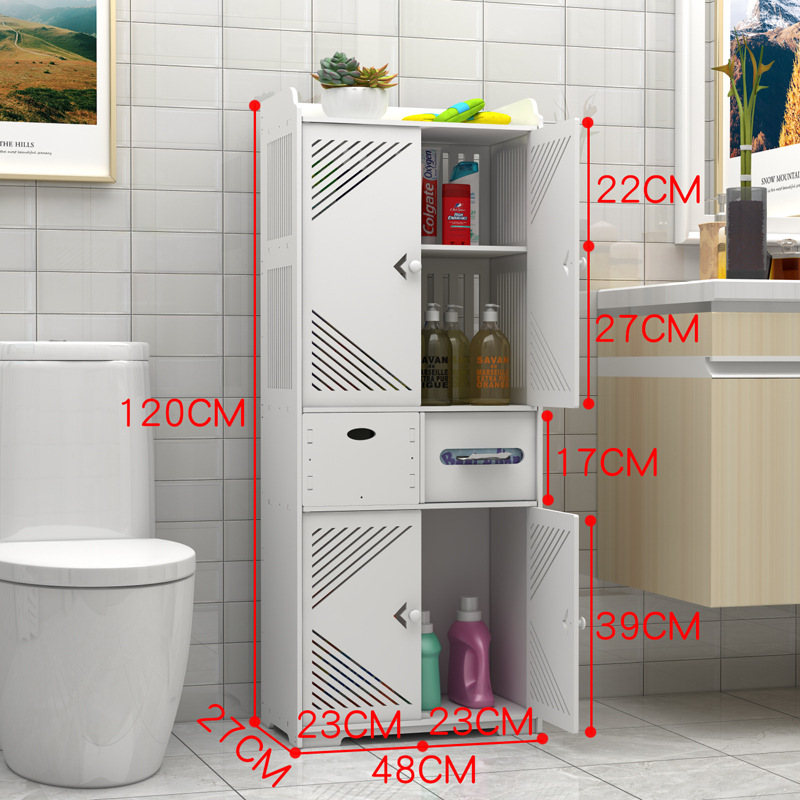 Bathroom side cabinet, toilet side cabinet with garbage bin, bathroom crevice shelf, toilet storage, waterproof storage cabinet