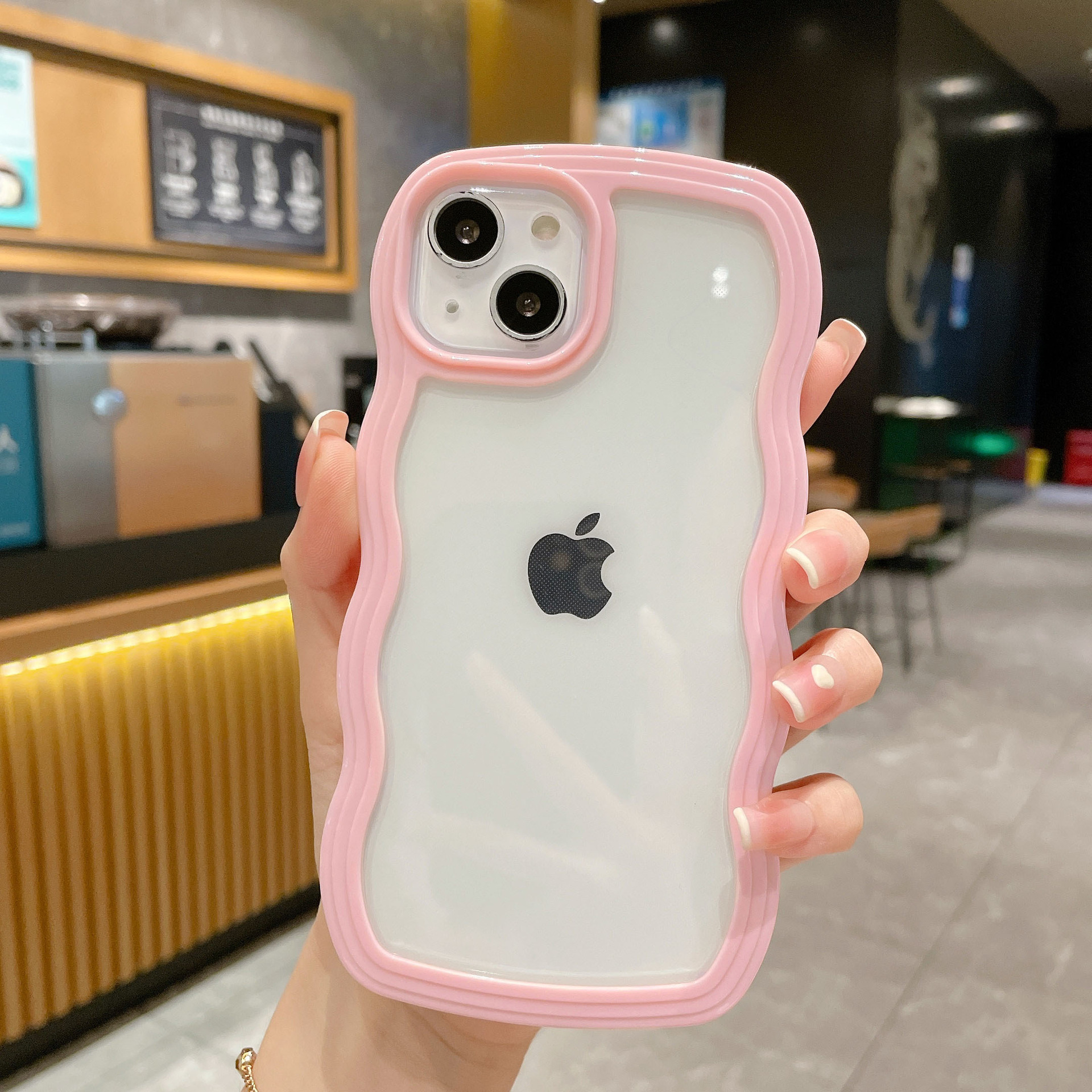 适用iPhone17pro max苹果16手机壳新款糖果色边框15/13二合一波浪