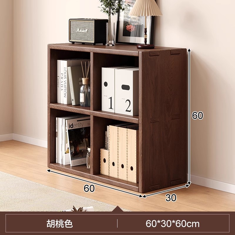 Solid wood bookshelf, floor to ceiling, household bedroom, bedside table, bookshelf, integrated sandwich, bedside storage cabinet, living room cabinet