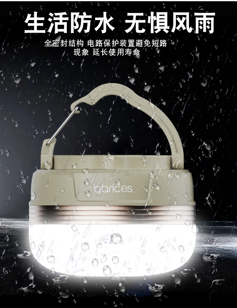 Camping lamp with long battery life, Amazon cross-border e-commerce, super bright mini tent, outdoor camping lamp, charging lighting lamp
