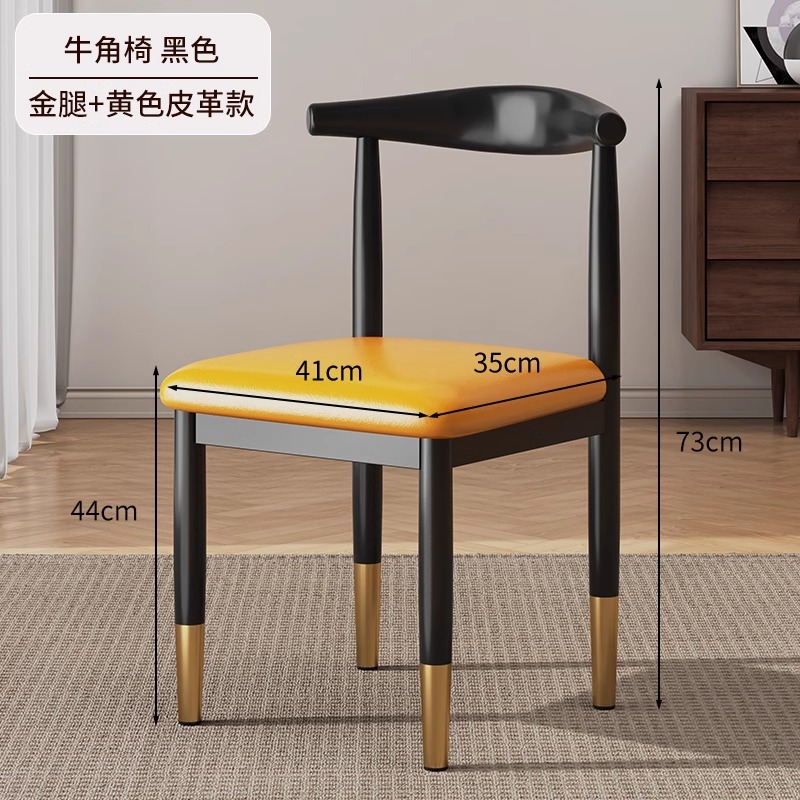 Dining chairs for home use, Nordic backrest chairs, desks, modern and minimalist dormitories, university dining rooms, iron horn chairs