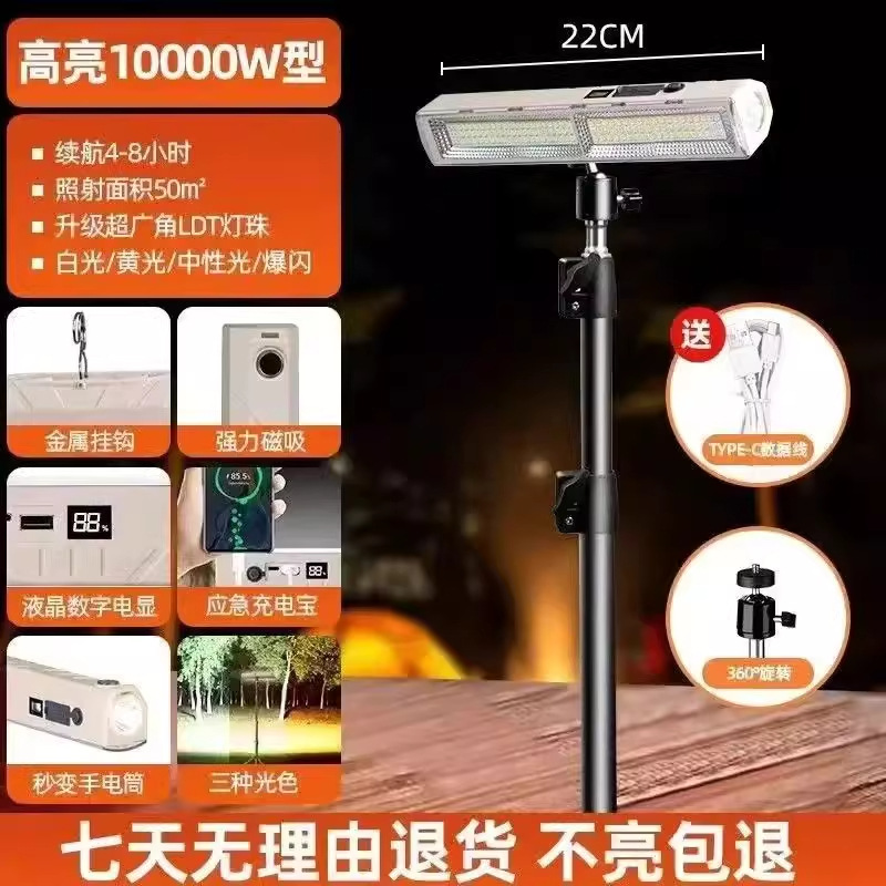 户外led露营灯野营灯照明灯防水应急灯超亮长续航手机充电多功能
