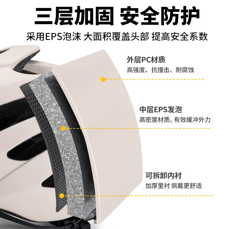Bicycle Windbreak Helmet Riding Mountain Road Helmet Men's and Women's Safety Helmets Integrated Breathable Bicycle Outdoor Equipment