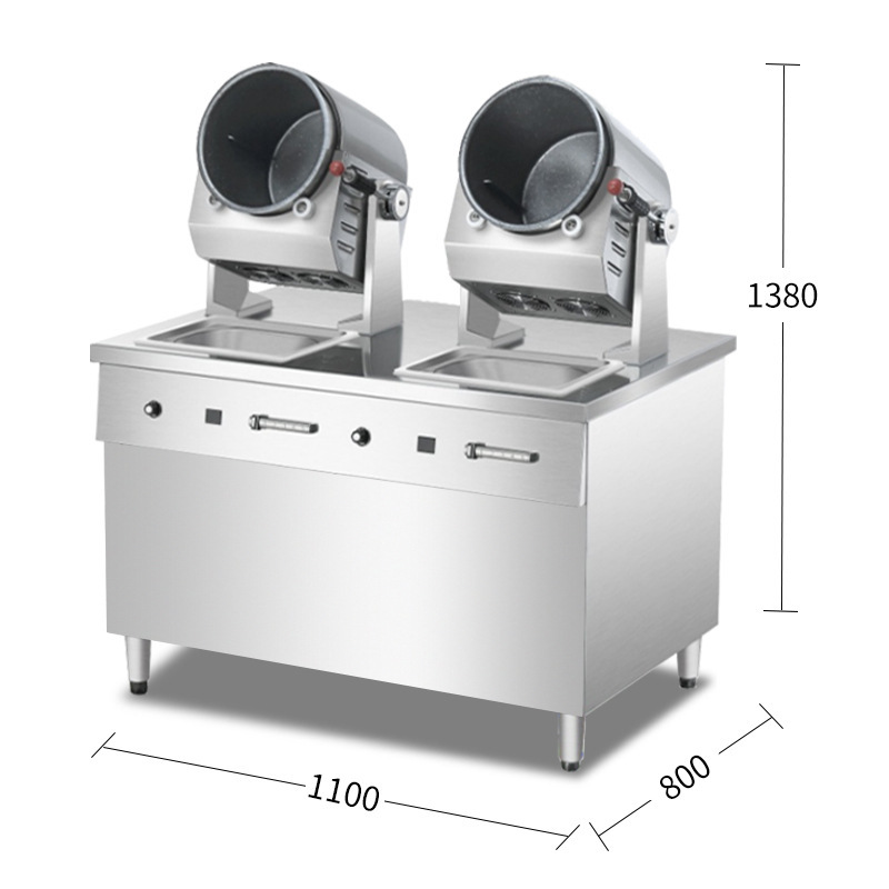 Commercial dual head electromagnetic small stir fry stove, high-power ceramic panel electromagnetic stove, restaurant electromagnetic dual stir fry stove