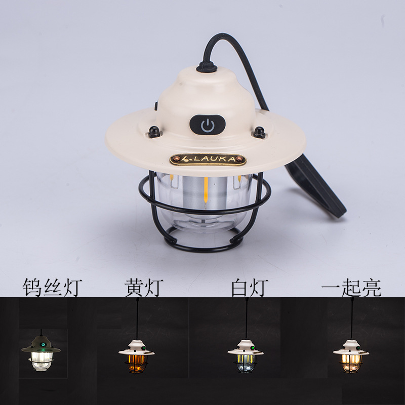Cyberbee Retro Camping Light Camping Light Typec Rechargeable Portable Light Unlimited Dimming Outdoor Pendant Light Emergency